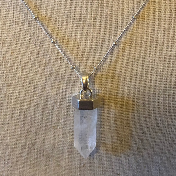 Authentic Clear Quartz Pendant with Dainty Chain - Picture 5 of 6
